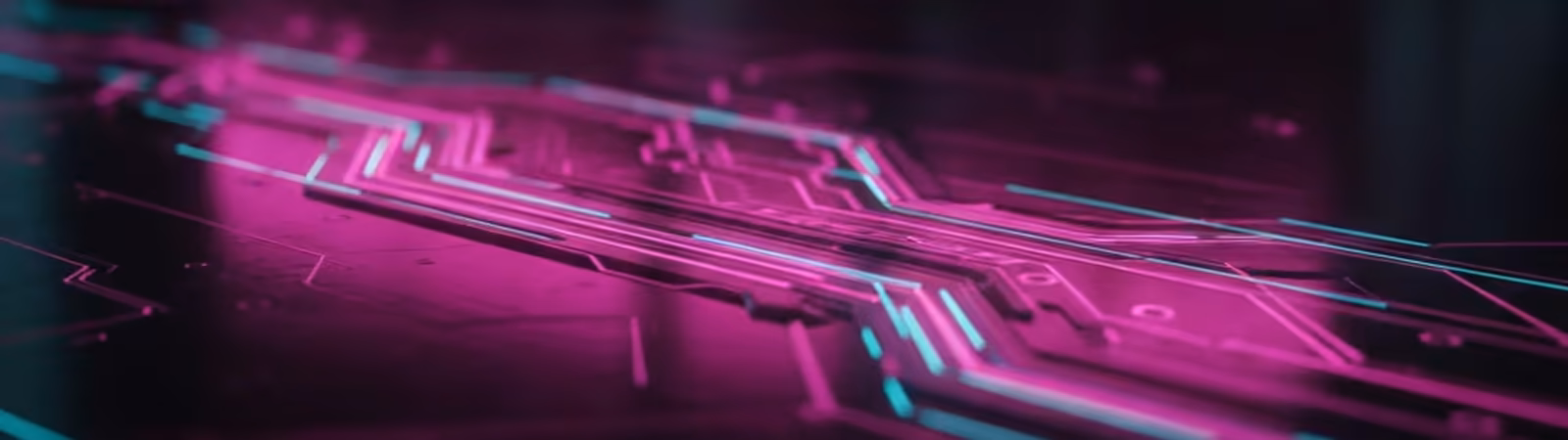 Liquid magenta light flowing across a dark surface