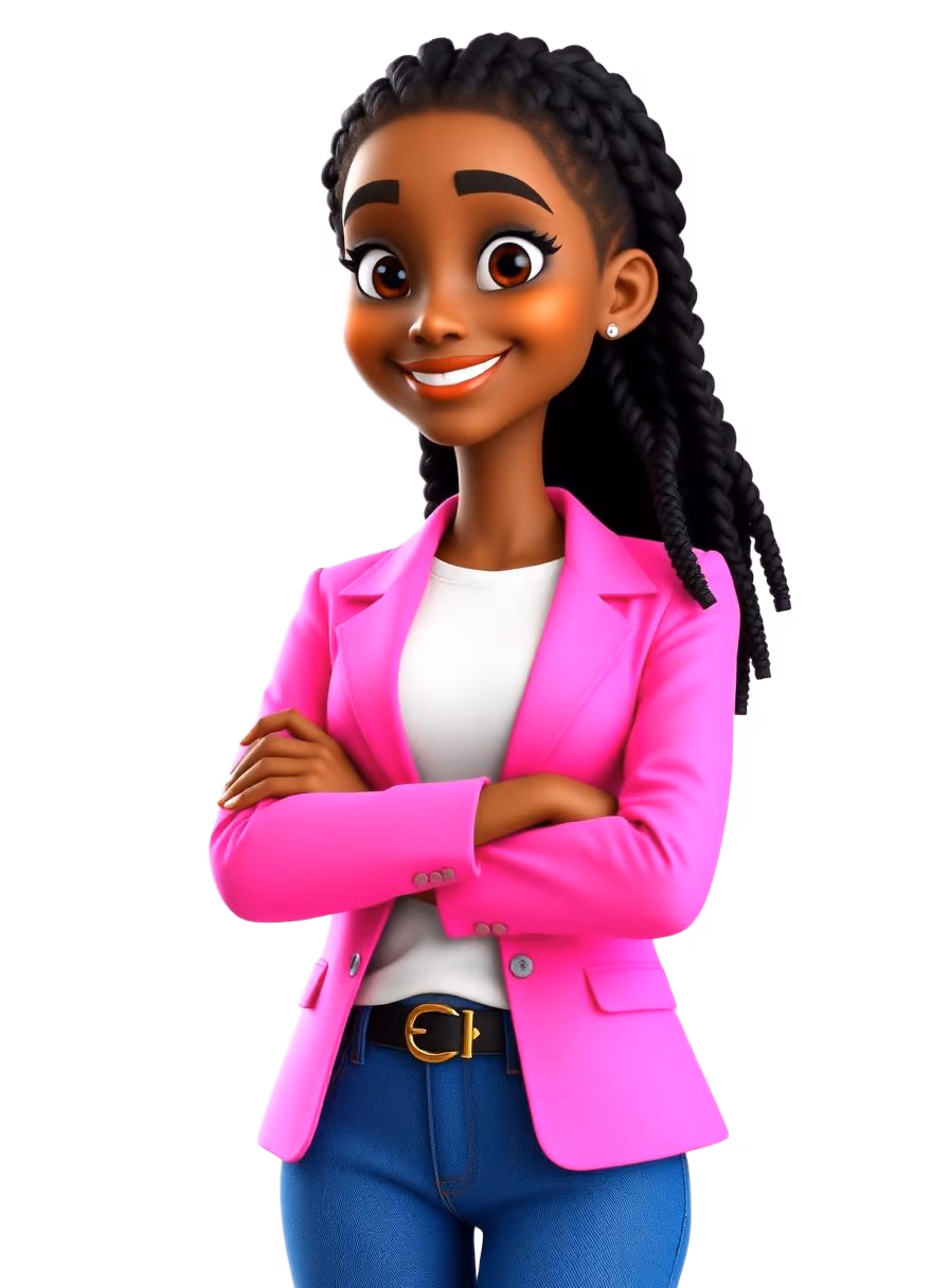 Confident South African fibre expert in a pink blazer